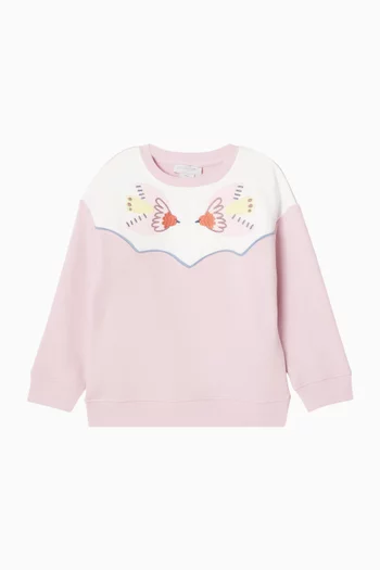 Embroidered Sweatshirt in Cotton