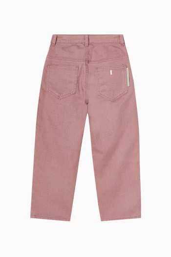 Embroidered Jeans in Cotton-gabardine