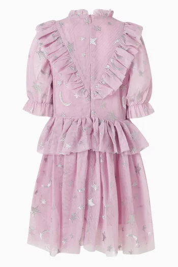 Embroidered Moon & Stars Dress in Tulle