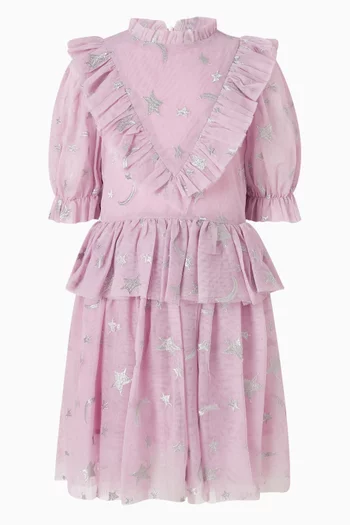 Embroidered Moon & Stars Dress in Tulle