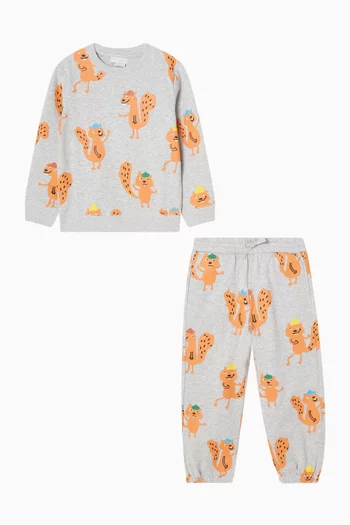 Beaver-printed Tracksuit in Cotton