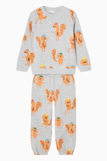 Beaver-printed Tracksuit in Cotton