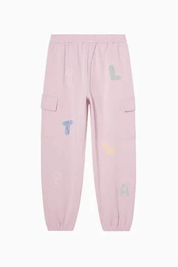 Patch Logo Cargo Sweatpants in Cotton-blend