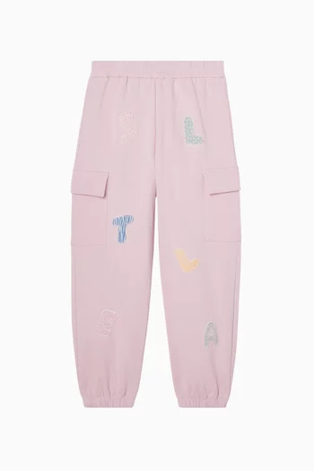Patch Logo Cargo Sweatpants in Cotton-blend