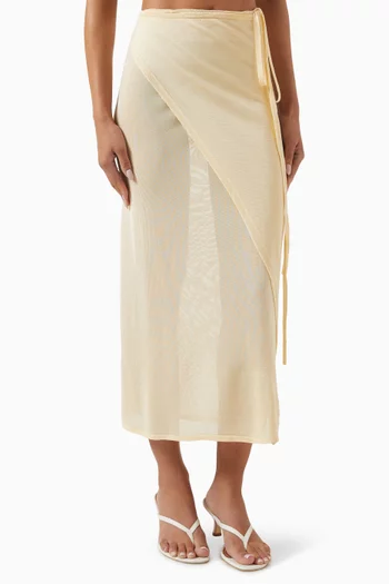 تنورة ألسن بتصميم ملفوف نسيج خفيف