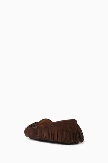 Mindy Fringed Loafers in Suede