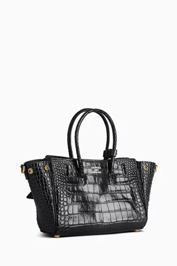 Mini Bel Air Carryall Bag in Croc-embossed Leather