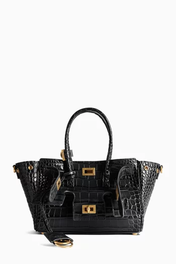 Mini Bel Air Carryall Bag in Croc-embossed Leather