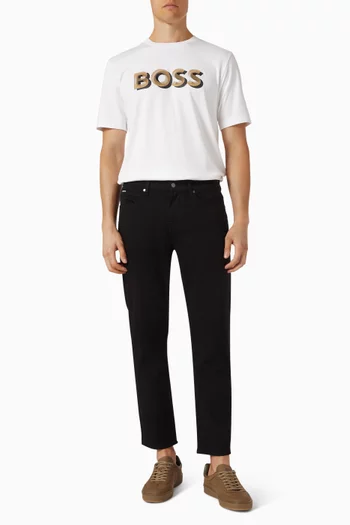 تي شيرت بطبعة شعار الماركة قطن ممرسر