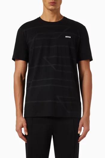 تي شيرت بنقشة مدمجة قطن