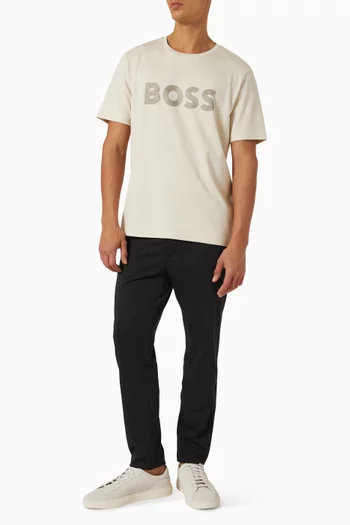 تي شيرت بشعار الماركة اللامع قطن بيما