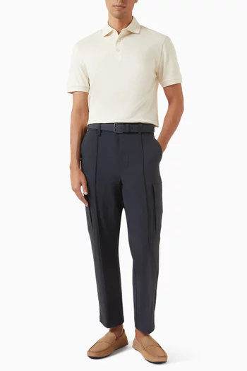 بنطال كارغو برباط تضييق وطيات محاكة