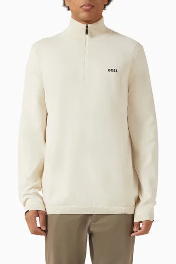 سترة بفتحة رقبة بسحّاب قطن