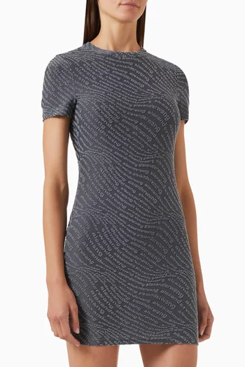 Jacquard Logo Mini Dress