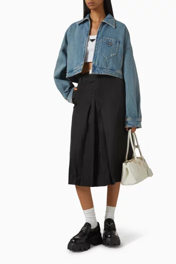 Flared Midi Skirt in Re-Nylon