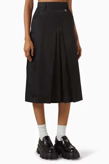 Flared Midi Skirt in Re-Nylon