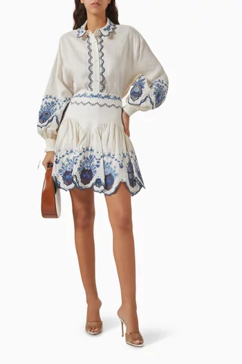 Asai Wild Mini Skirt in Linen