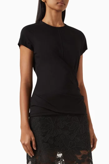 Draped T-shirt in Cotton-jersey