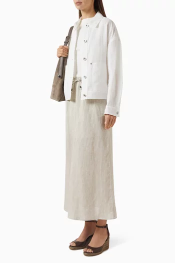 Monili Midi Skirt in Linen