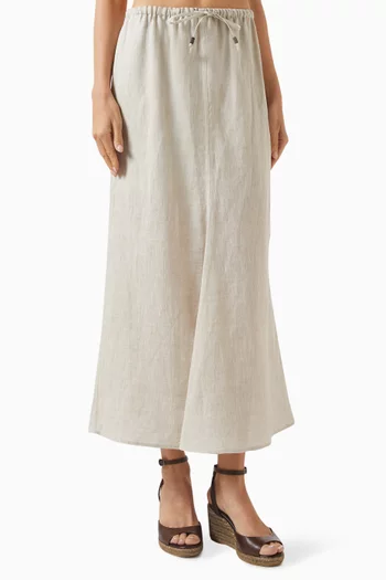 Monili Midi Skirt in Linen