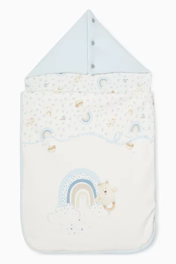 كيس نوم بطبعة دب وقوس قزح