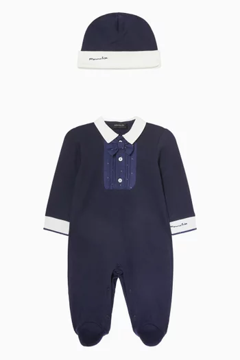 طقم هدايا لباس قطعة واحدة بعقدة