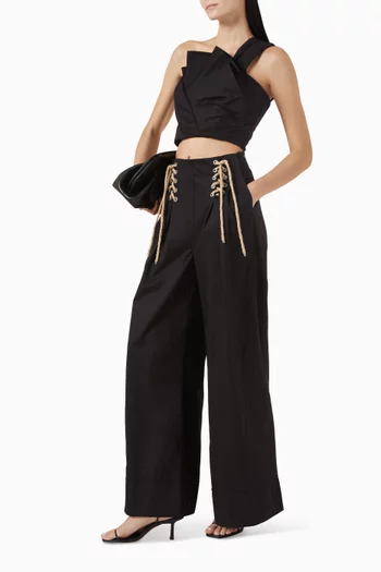 بنطال هامبتون بأربطة كتان