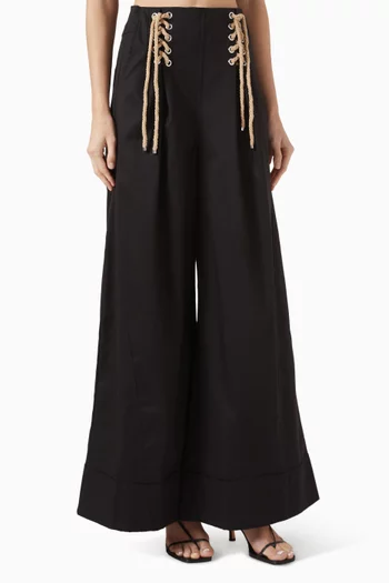 بنطال هامبتون بأربطة كتان