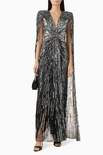 فستان جولد راش مطرز