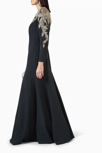 فستان سهرة اونور مزين بتطريزات