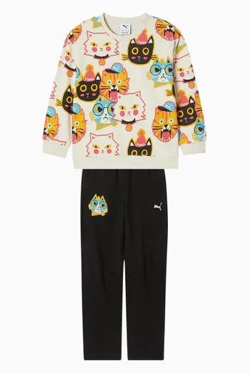 Moody Cat Sweatshirt in Cotton-blend