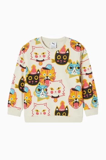 Moody Cat Sweatshirt in Cotton-blend