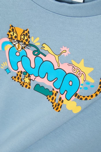 Leopard Logo T-shirt in Cotton