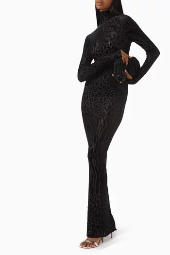 فستان بنقشة جلد حيوانات ديفوريه