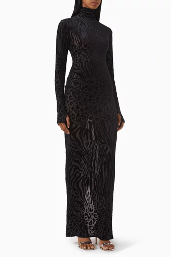 فستان بنقشة جلد حيوانات ديفوريه