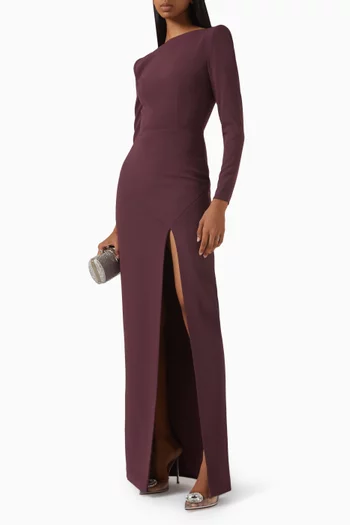 فستان سهرة بقصة مستقيمة كريب