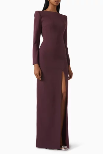 فستان سهرة بقصة مستقيمة كريب