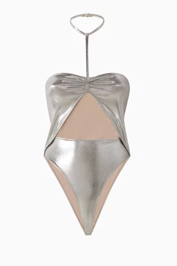 Cut-out Halterneck Swimsuit