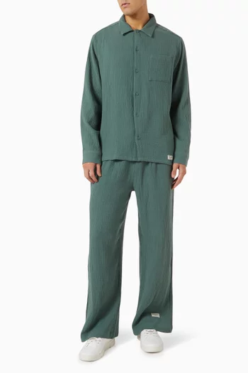 Drawstring Pants in Crinkled-cotton