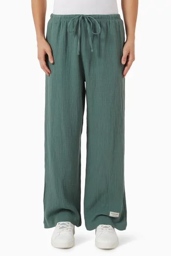 Drawstring Pants in Crinkled-cotton
