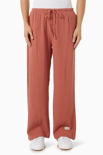 Drawstring Pants in Crinkled-cotton