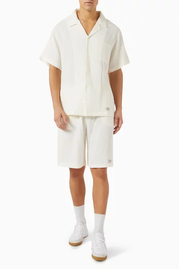 Oversized Shirt in Crinkled-cotton