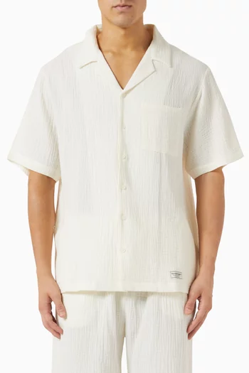 Oversized Shirt in Crinkled-cotton
