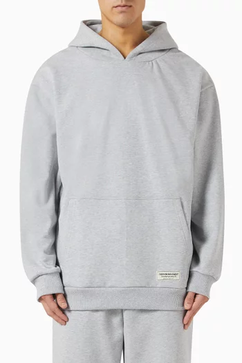 Oversized Logo-print Hoodie in Organic Cotton-blend