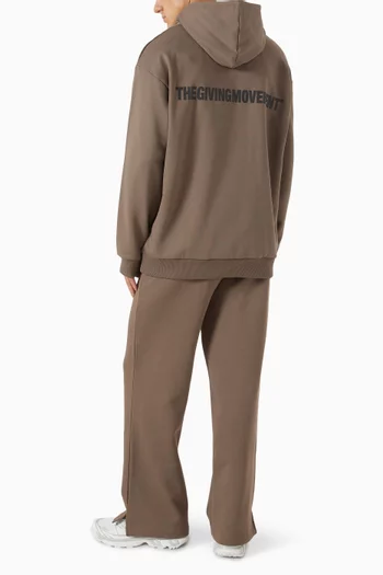 Oversized Logo-print Hoodie in Organic Cotton-blend