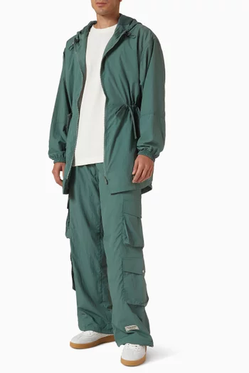 بنطال بساقين واسعتين وجيوب نايلون معاد تدويره بحياكة داخلية 29.5 بوصة