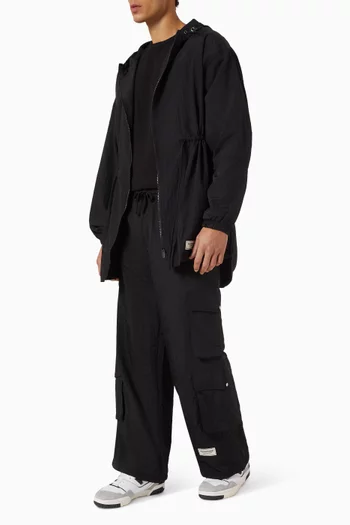 بنطال بجيوب وساقين واسعتين شيل معاد تدويره