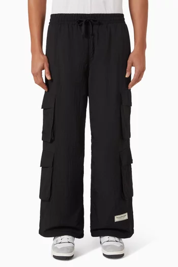 بنطال بجيوب وساقين واسعتين شيل معاد تدويره