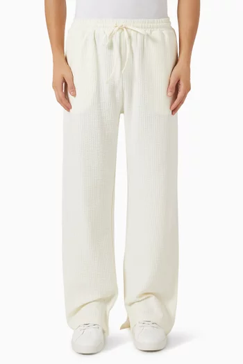 Wide-leg Pants in Seersucker Jersey