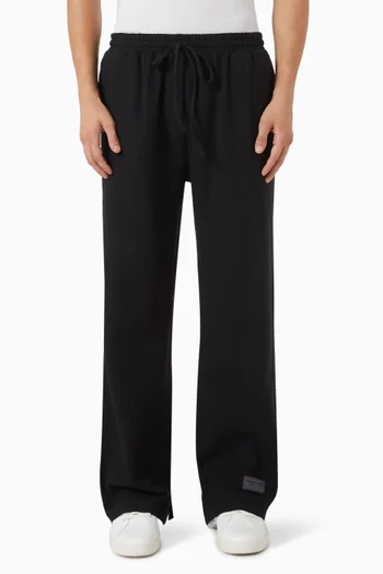 Wide-leg Pants in Seersucker Jersey